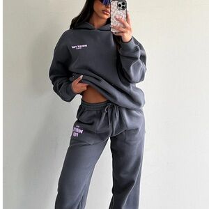 White Fox Boutique Charcoal Hoodie and Sweats set